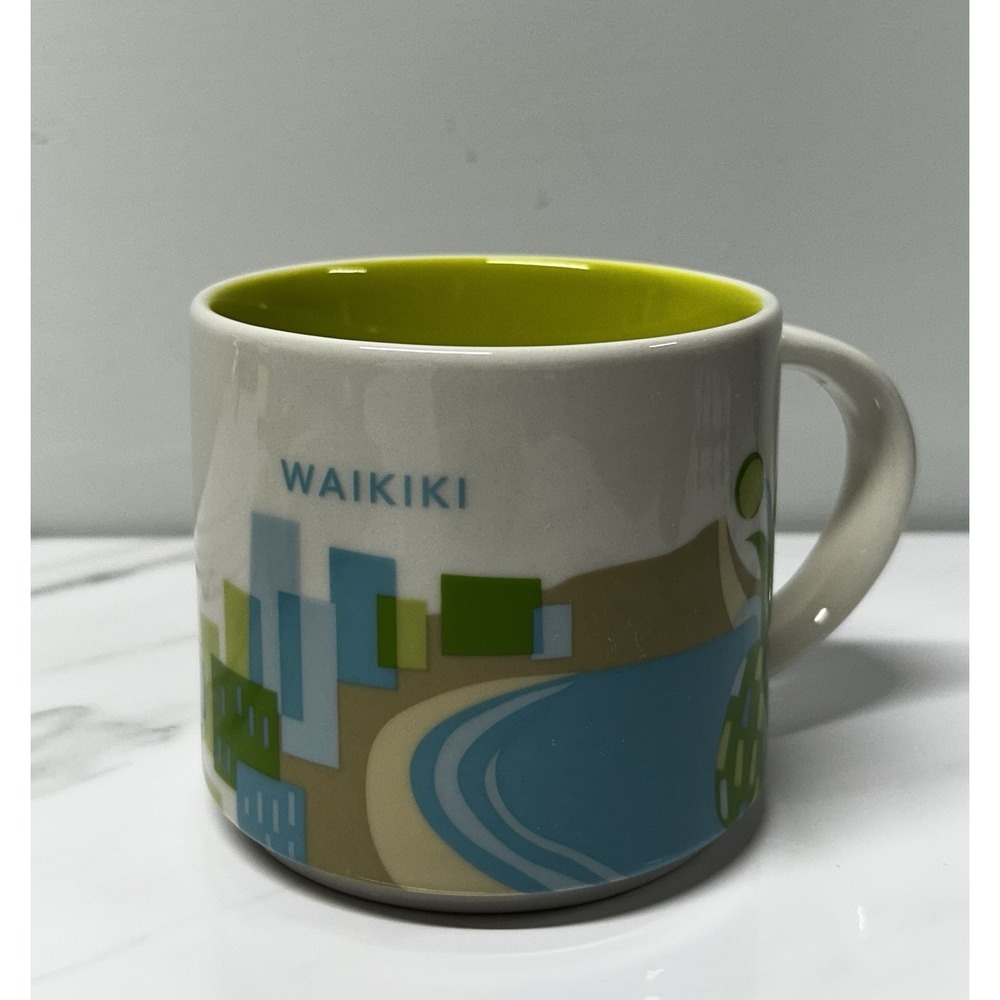 Waikiki Starbucks Mug   You Are Here YAH  2013  14 Oz  Hawaii Coffee Gift